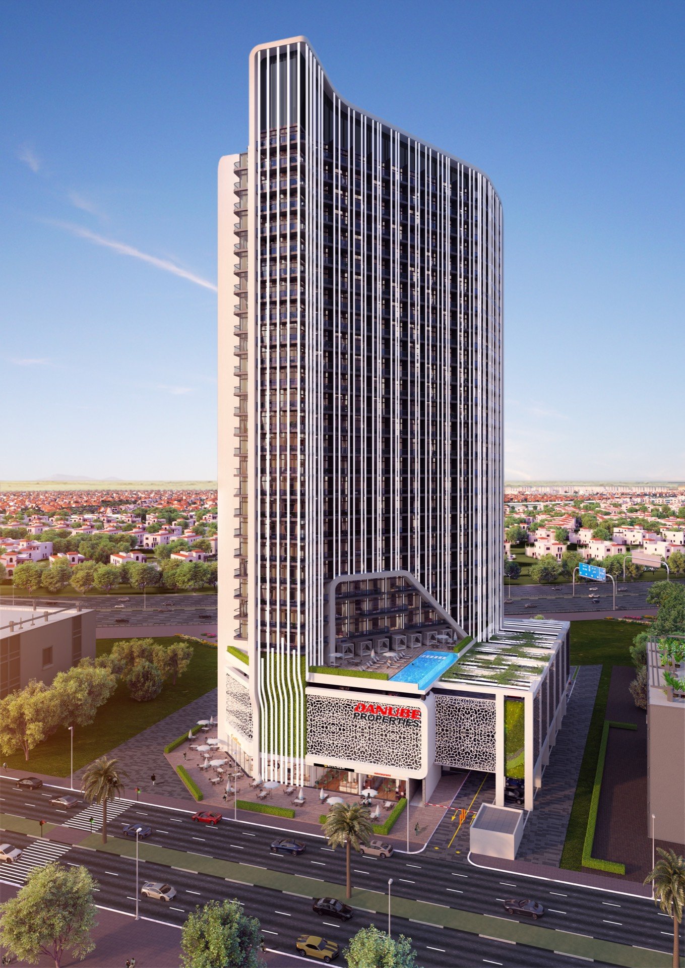 BAYZ 101 exterior view - Dubai's iconic 101-level residential tower in Business Bay with Burj Khalifa skyline views